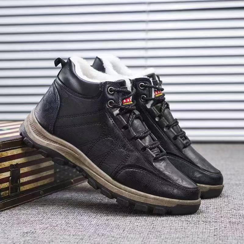 Men's Sneakers Lace-up Leather Casual Shoes Outdoor Running Shoes Men Non Slip Low Top Walking Shoe Plus Size 48 Tênis Masculino