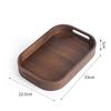 Irregular Chinese Bamboo Serving Tray with Handle - Walnut Finish