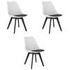 MARK Chair Black and White / Black Legs X 3