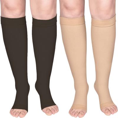 20-30 MmHg Plus Size Knee High Toeless Compression Stockings Wide Calf Compression Socks For Woman Men