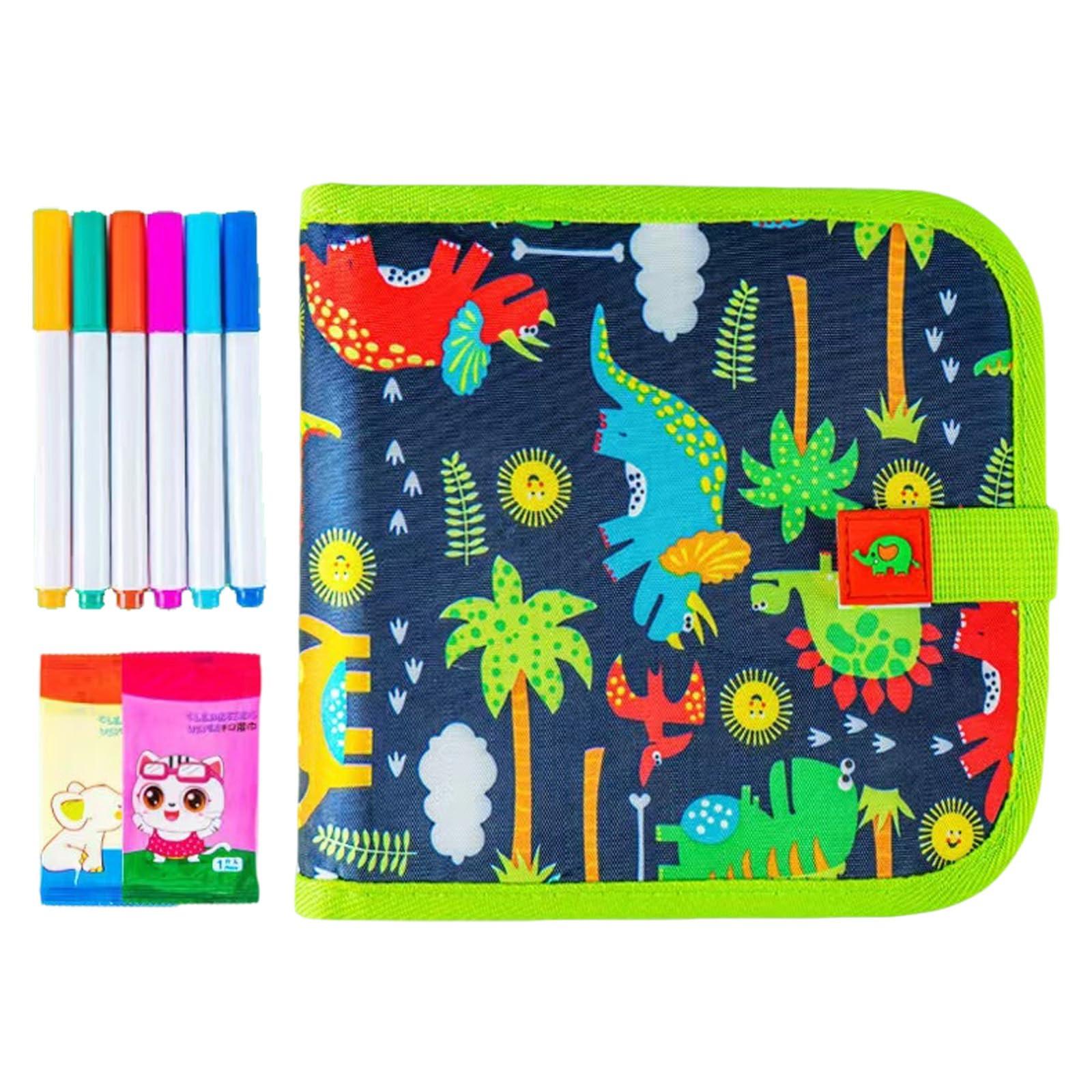 

Портативная стираемая книга для рисования каракулей, многоразовый набор стираемых книг для рисования каракулей с акварельными карандашами, рисование, без стресса, без беспорядка 10 мл One Size