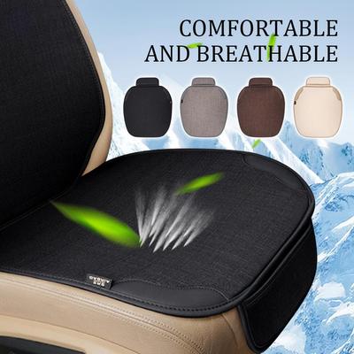 Car Seat Cover Front Breathable Flax Car Seat Protector Cushion Universal Chair Protect Covers Front Sseat Covers For Cars