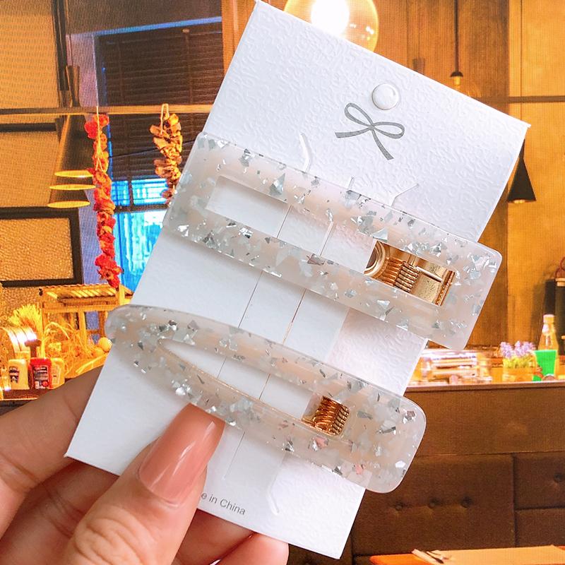 2pcs/ Set Korean Sequins Acetate Hair Clip Hairpins For Women Accessories Jewelry Femme Barrettes Hairgrip Girls Headwear