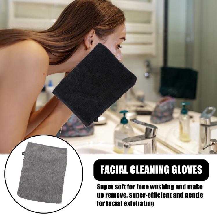 and Absorbent Microfiber Wash Gloves 5Pack, Face Cleansing and Makeup Removal Soft Face Gloves for Travel