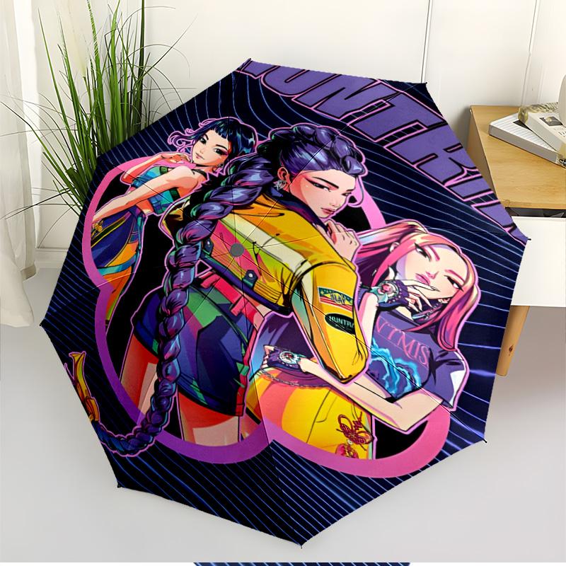 Parapluie à Ouverture/Fermeture Automatique Imprimé Chanteur, Parapluie Pliable Portable, pour les Trajets Extérieurs, les Voyages de Camping, Cadeau d'Anniversaire Idéal