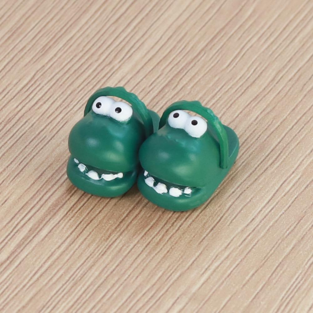 1 Pair Simulation Mini Dinosaur Slippers Round Toe Silicone Dinosaur Slippers  Children Toys