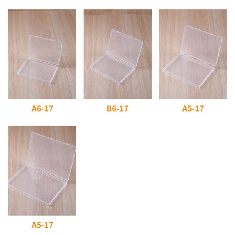 Pack Of 5 Clear Flat Plastic Storage Boxes for Organizing Beads Tools Letter and Papers Transparent Organizers Case