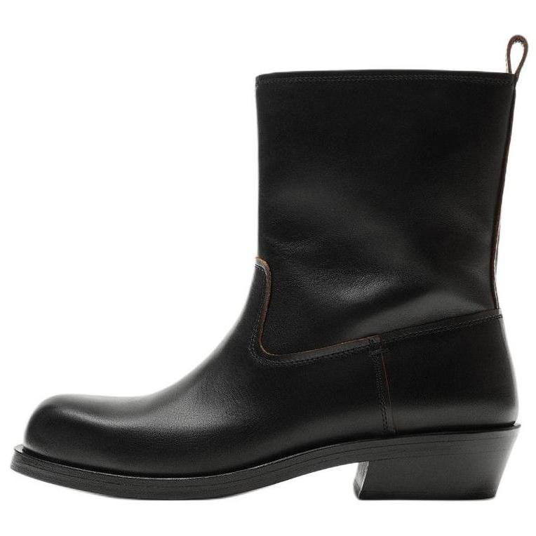 Zara Leather Lightweight Vintage Ankle Boots Men boots Black 12056520-38