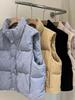 Corduroy Down Cotton Vest Women's Autumn and Winter New Stand-up Collar Sleeveless Vest Wear Warm Vest Jacket