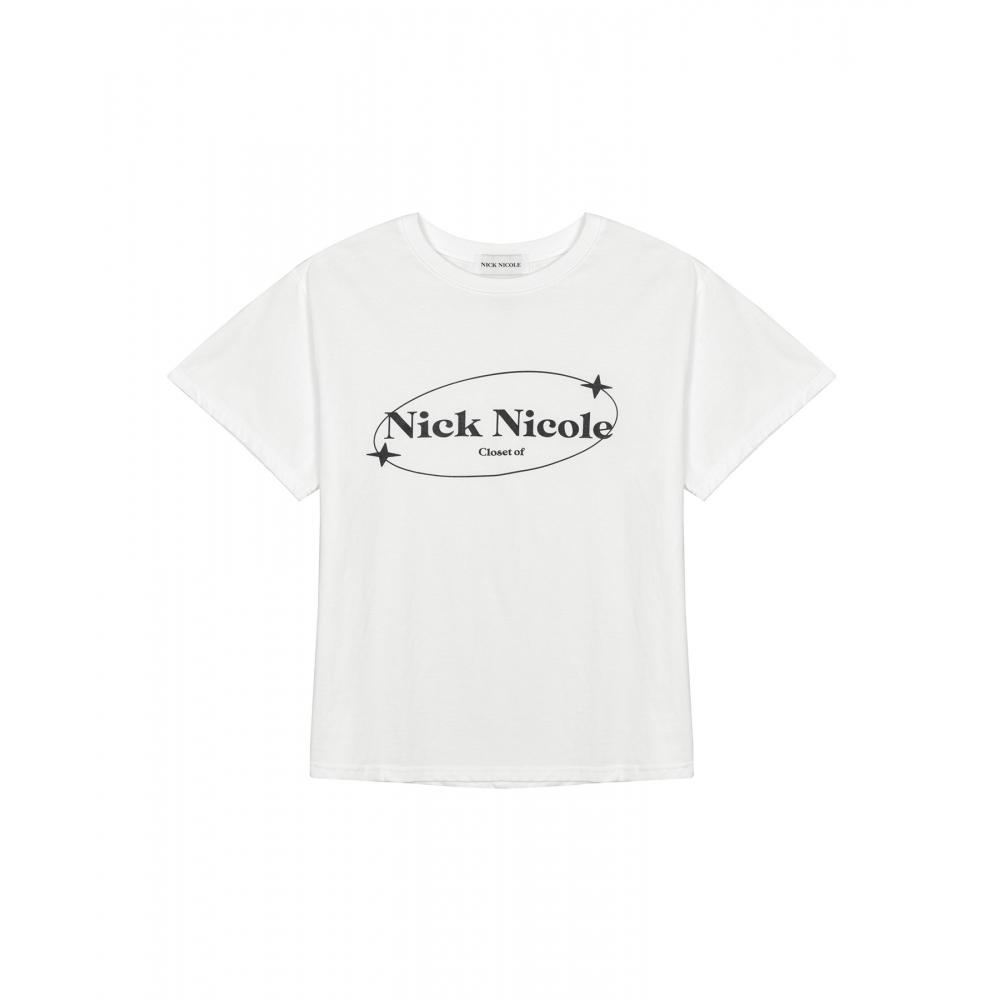 

NICKNICOLE NNC CIRCLE STAR LOGO TEEWHITE