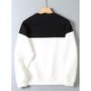 Foreign Trade Surplus Skin-Friendly Air Cotton Sweatshirt for Men, Autumn Fashion Color-Blocking Round Neck Loose Comfortable Wrinkle-Resistant Top