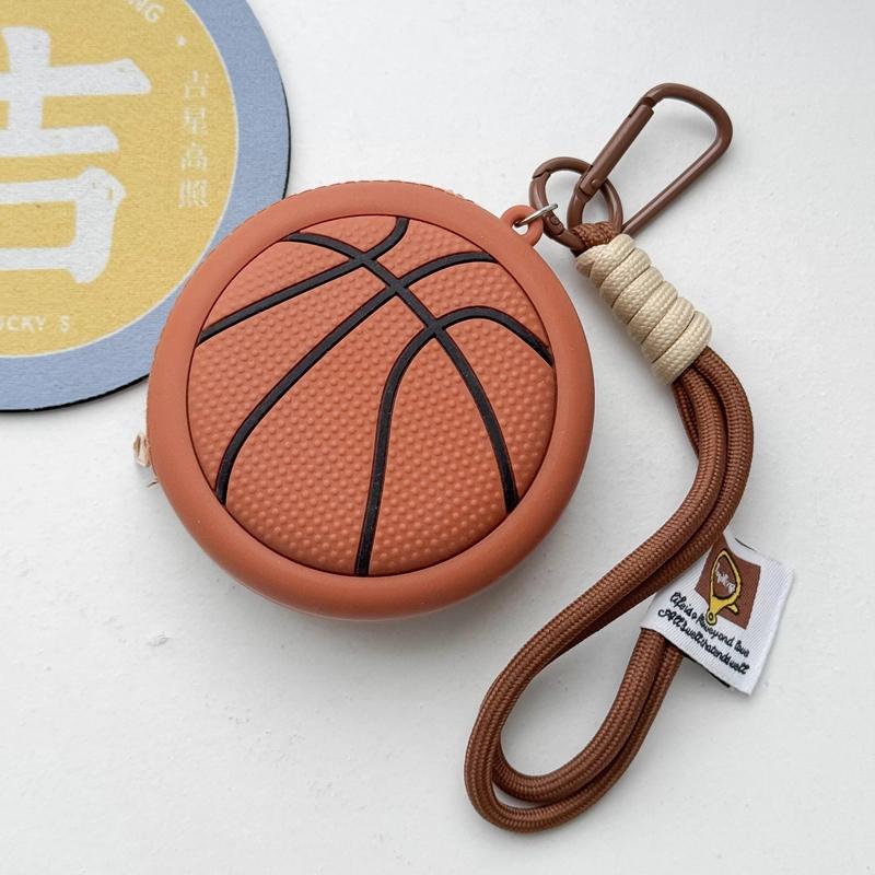 Silicone Headphone Bag Sports Ball Design Mini Storage Bag Basketball Football Zero Wallet Coin Keys Bags Pendant Portable