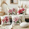Graceful Lily Floral Pattern Digital Printing Pillow Cover Short Plush Suitable Living Rooms Bedrooms Sofas Throw Cushion Cover