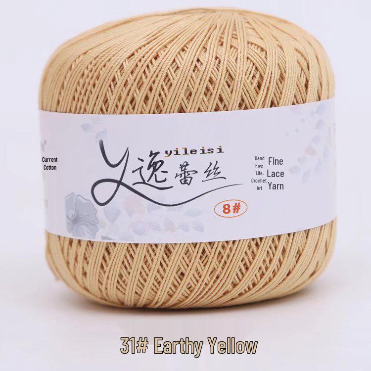 8# 100% Cotton Lace Yarn - 50g Ball, 400m, Strong Twist Crochet Thread for Hand-knitting, Flowers, Hats, and Cardigans - Free Shipping.