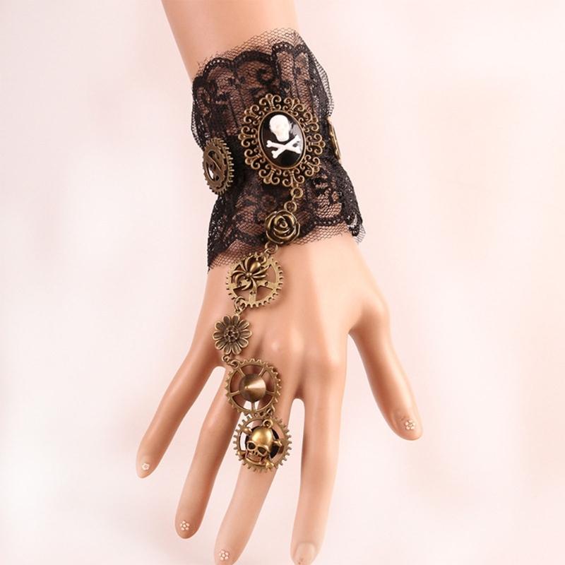 Gothic Gloves Victorian Pirate Wristband DanceParty Gloves Lady Cool Accessories