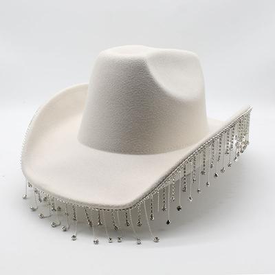 Rhinestone Fringed Cowboy Hat Orgy Party Western Jazz Cowboy Hat Top Hat Bull Hat