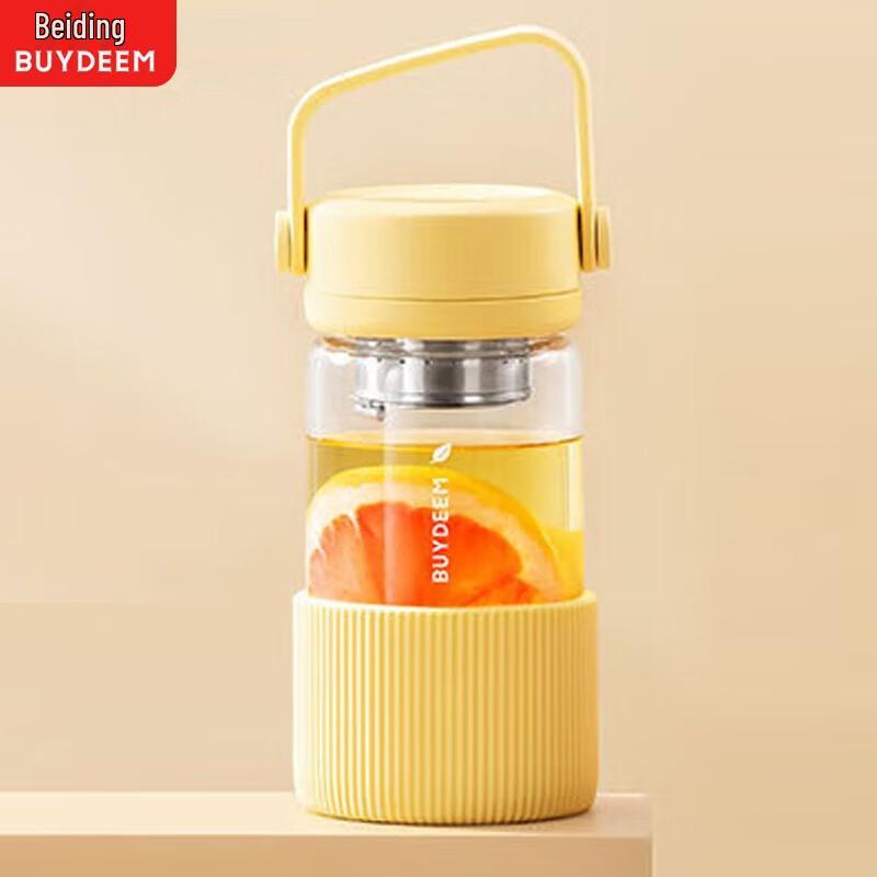 Buydeem Portable Tea Infuser Glass Bottle with Silicone Sleeve