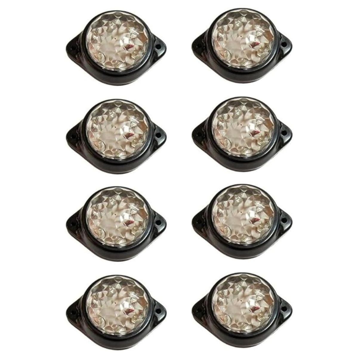 

APSMOTIV 8PCs Round Clear LED Rear Side Marker Clearance Lights Indicator for RV Camper Motorhome Truck Trailer 24V Side Marker чистий