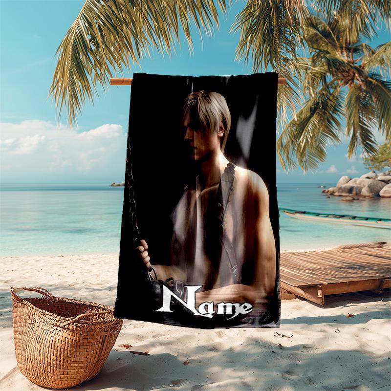 Personalized Customized Proof Beach Towel with Resident Evil Leon S. Kennedy Pattern - Soft, Absorbent,quick-drying,perfect Swimming,camping&bathing