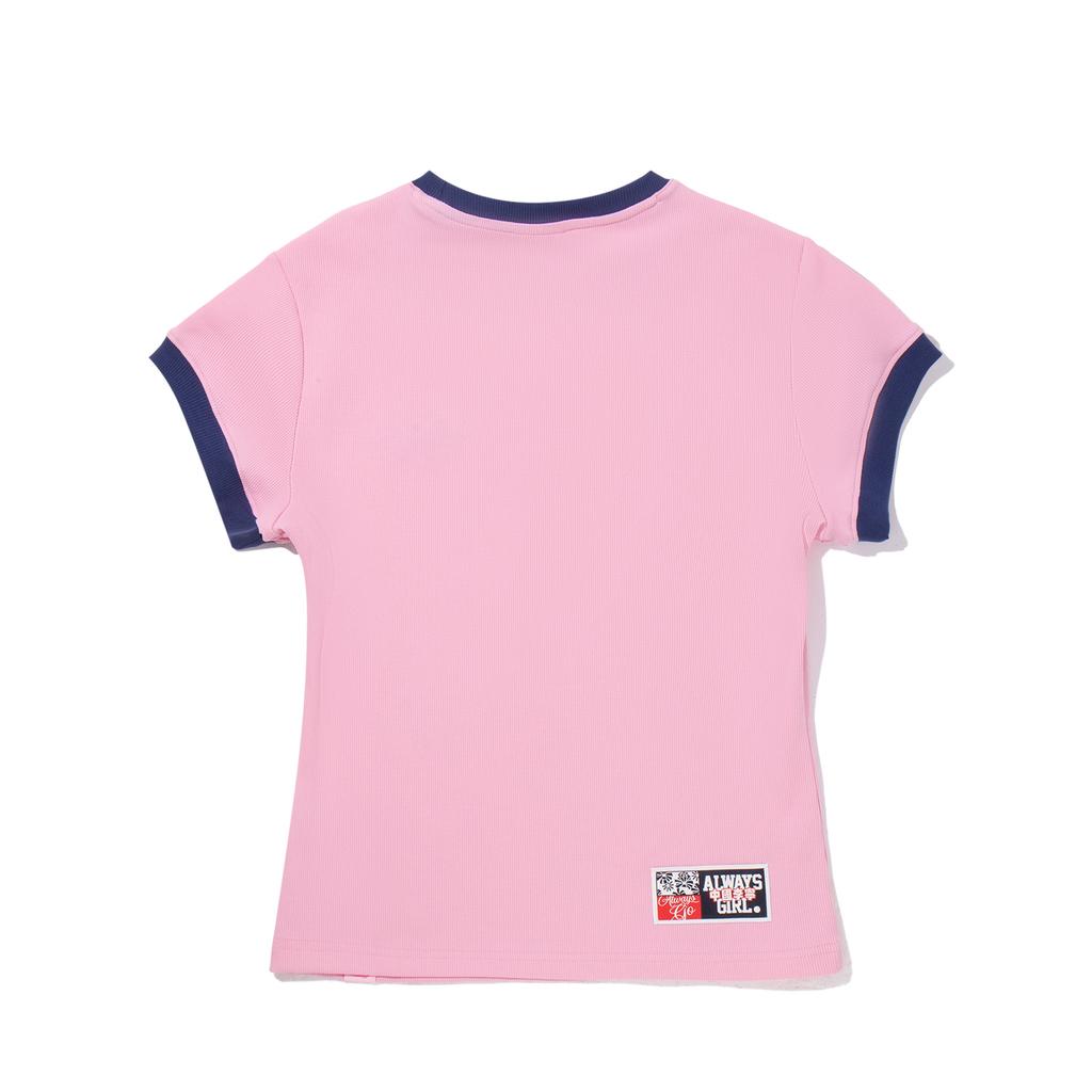 Li Ning Trendy Sports Series Color Block Atmungsaktiv Vielseitig Kurzarm T-Shirt Damen T-Shirt Pfirsichrosa AHSV790-2