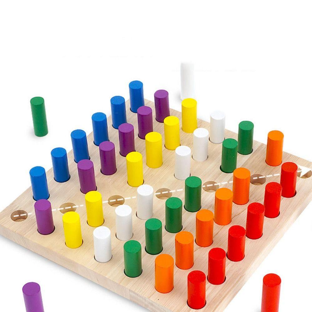 Montessori Color Matching Board Game Plugboard Early Education Intelligence Toy  Boys Girls