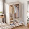 Moderner Schlafzimmer Kleiderständer Schrank Zusammenbauen Einfacher Stoff Kleiderschrank Bodentyp Kleiderständer für Studentenwohnheim Schlafzimmer