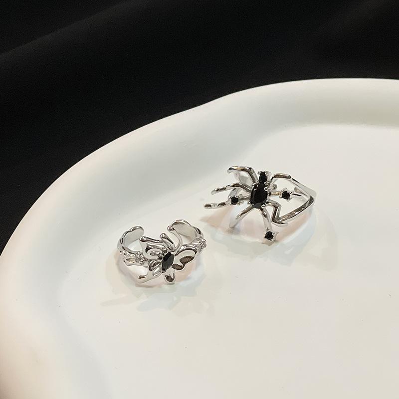 Hollow Butterfly Open Ring Female Niche Design Spider Dark Personality Stacked Wearing Simple Personality Index Finger Ring