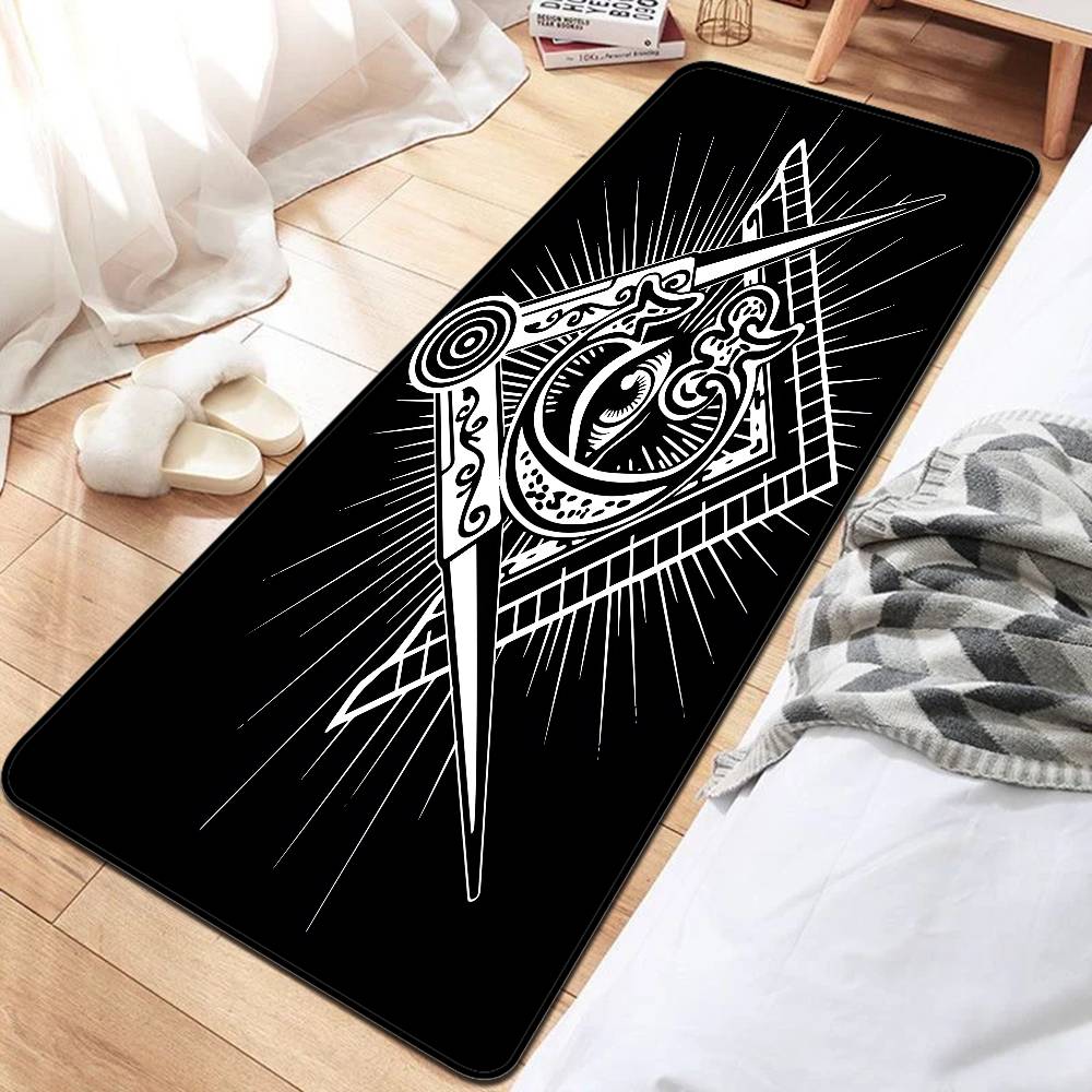 Freemason Illuminati Anime Floor Mat Non-Slip Laundry Room Mat Laundry Decor Balcony Child Living Room Bedside Mats