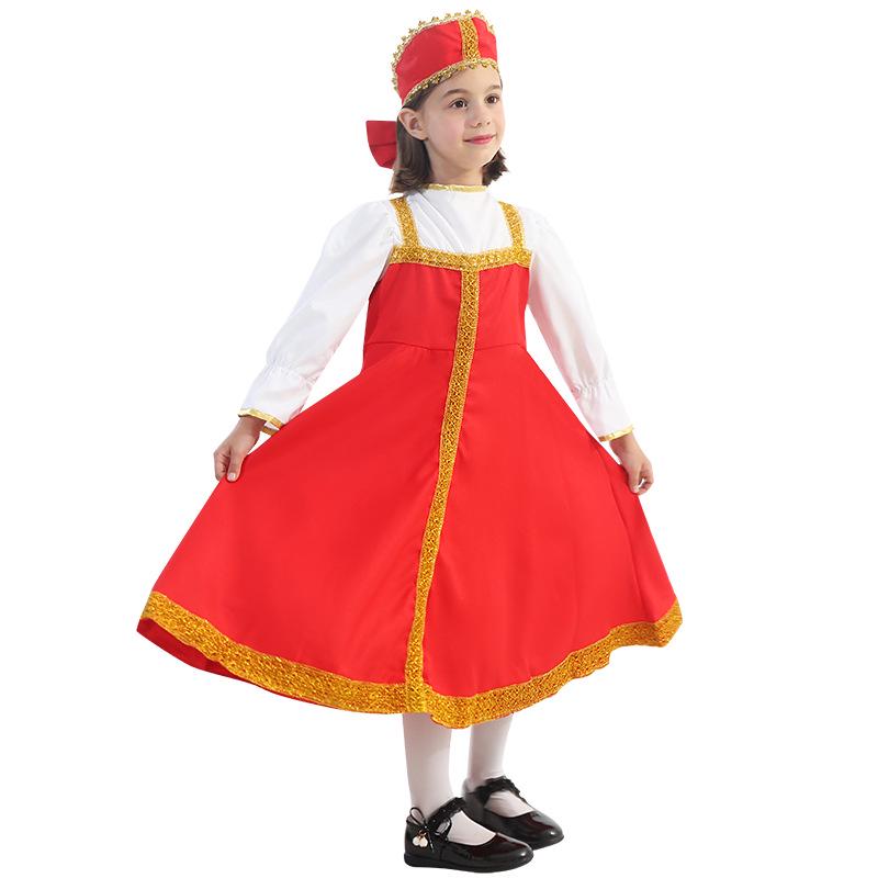 Halloween Traditional Russian Costume for Girl - Kids' Party & Carnival Performance Outfit