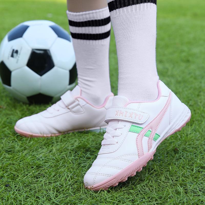 Children's football shoes men's broken nails TF youth professional training Velcro student female breathable baby kicking shoes
