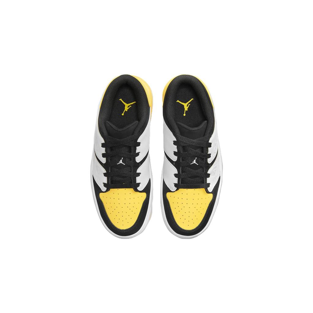 Air Jordan Nu Retro 1 Low GS Tourgelb Kinder Sneaker Schwarz Weiß FB4412-017