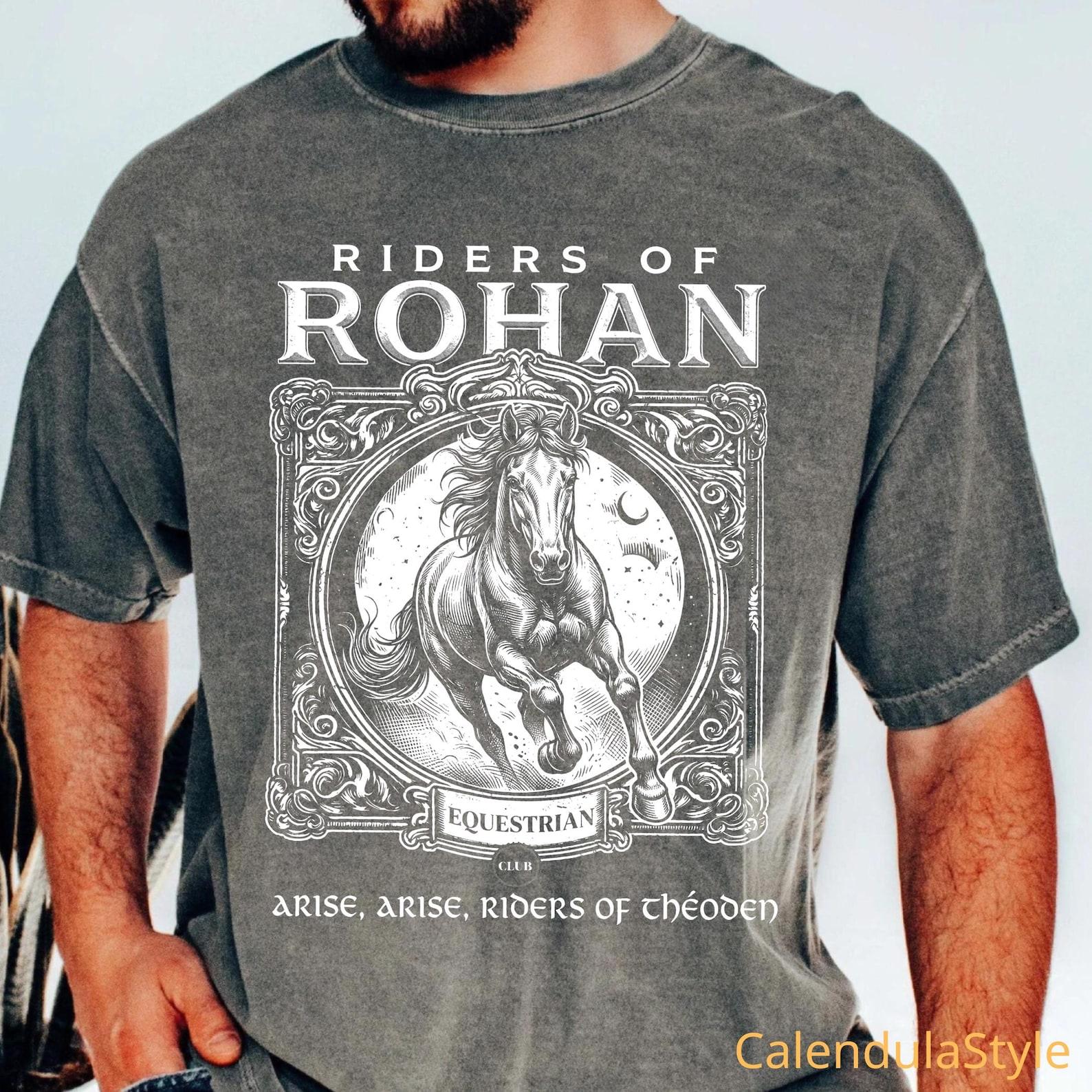 Riders Of Rohan Equestrian Club Shirt, Fantasy Merch, Book Lover Gift, Geek Gift, Fantasy JRR Tolkien Book Lover, Ringer Fantasy shirt XL