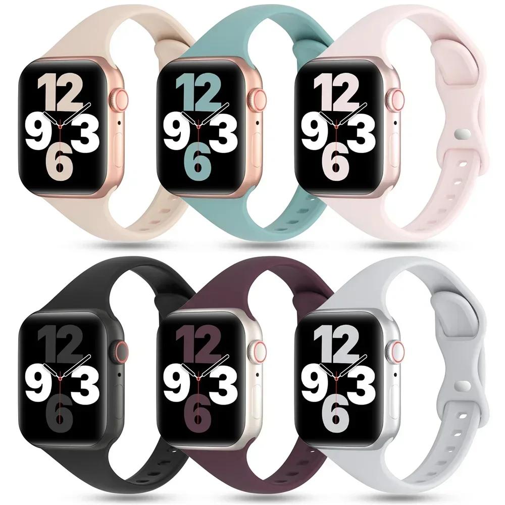 Slim Silicone band For apple watch 11 10 46mm Ultra 3-2 49mm series 9-8-7 41mm 45mm 44mm sport bracelet iwatch 4 6 5 SE 3 Strap