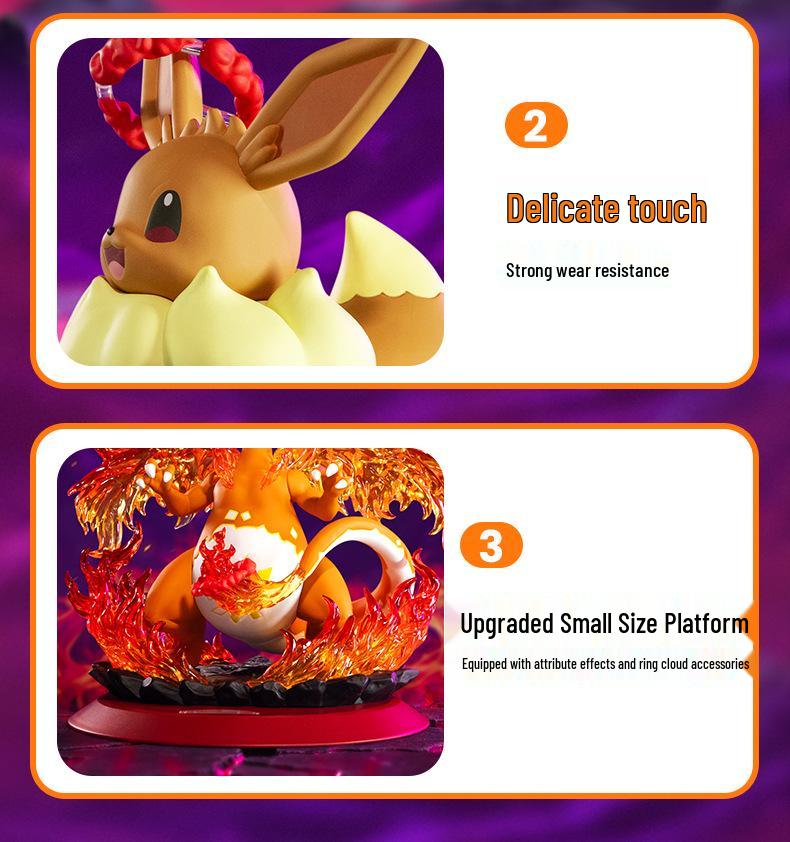 Playfulism Pokémon Charizard & Eevee Gigantamax Figures with Gengar & Pikachu Shining Moments Merchandise