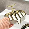 YIXI Green Gold Deer Ceramic Soap Dish