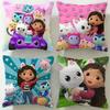 Classic Cartoon Gabby's Dollhouse Cushion Cover Soft & Easy-Wash Pillow Case – Versatile for Couch, Bed, Travel and Office