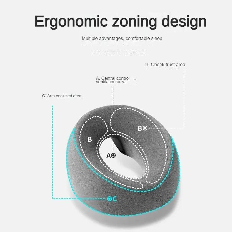 Cuscino ergonomico per sdraiarsi, in memory foam, traspirante, poggiatesta, supporto per massaggio del corpo, cuscino per poggiatesta per salone di bellezza