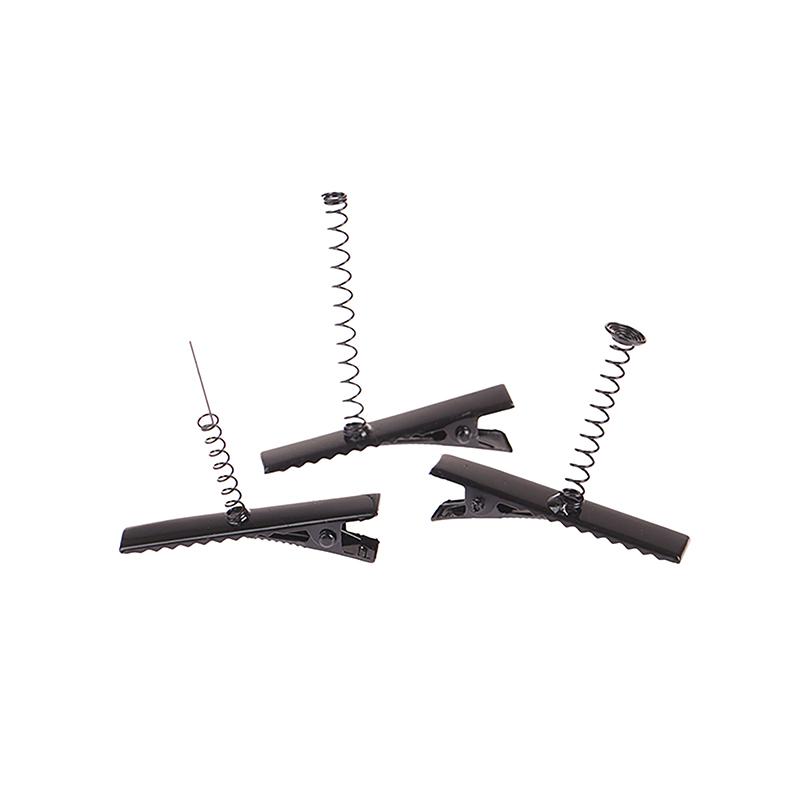 10Pcs Black Metal Pinch Alligator Hair Clips 40Mm With Wire Coil Spring Craft Hairpin For  Party Favor Children Toy