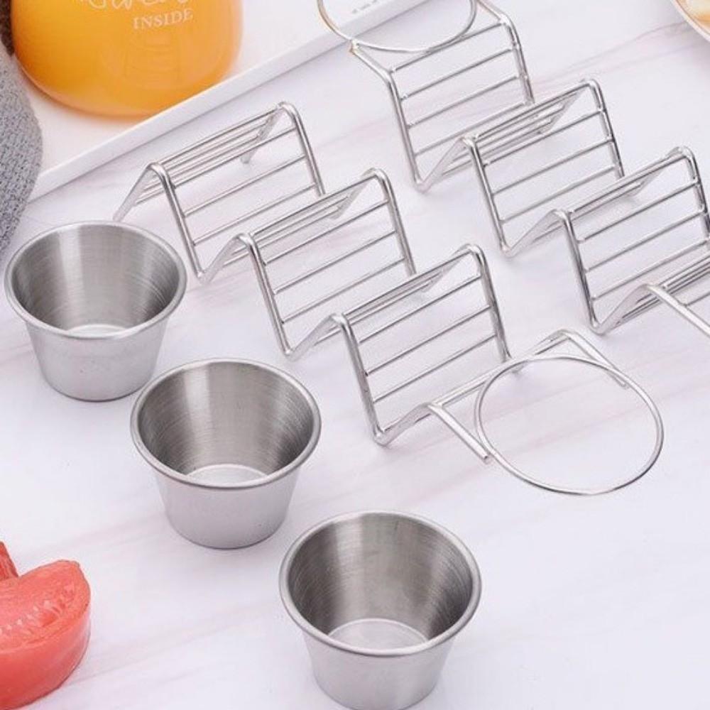 12PCS/SET Stainless Steel Barbecue Dipping Cup Small Size Seasoning Dish Sauce Cup Western Cuisine