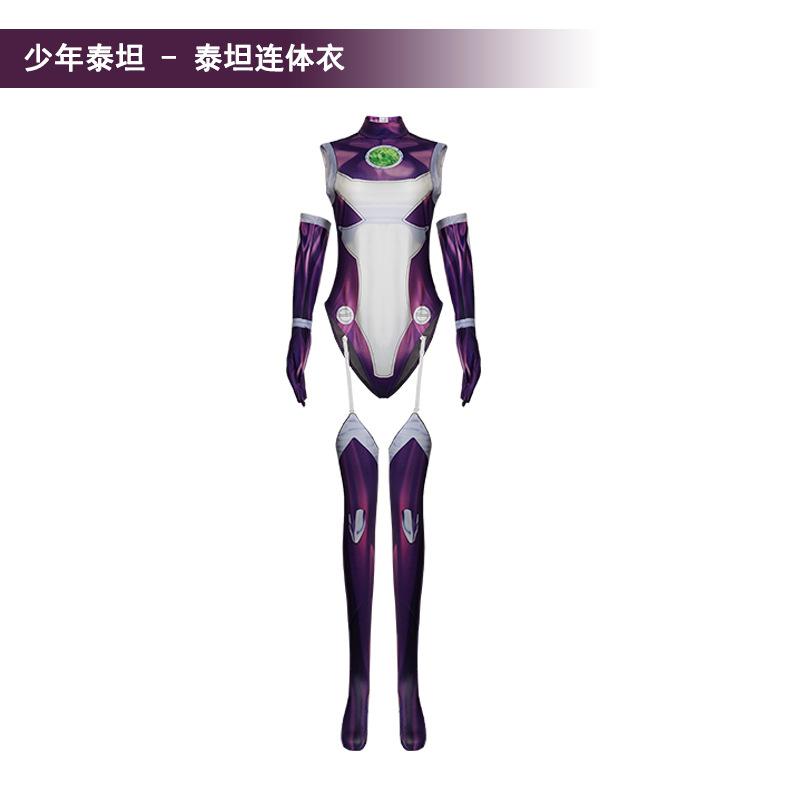 Anime Starfire Cos Titans Superhero Jumpsuit Zentai Bodysuit Halloween Anime Cosplay Costume Sexy Women Carnival Party