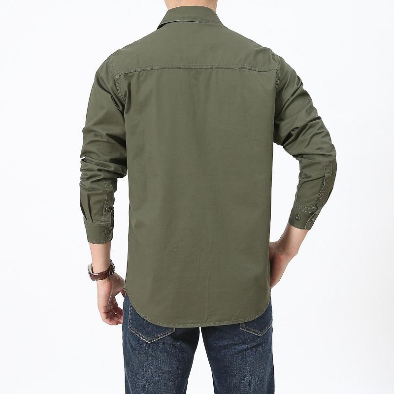 New Men's Long-sleeved Shirt for Spring and Autumn Trendy Cotton Casual Large-size Men's Shirt