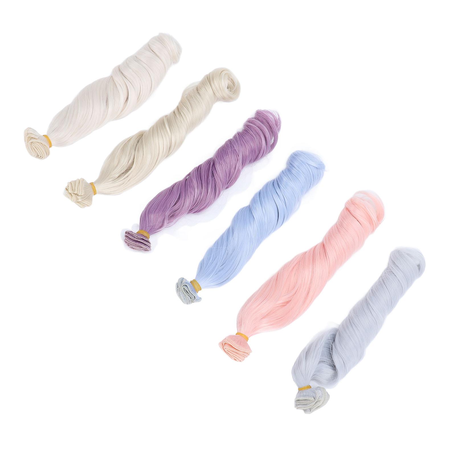 

6 шт. шарнирный кукольный парик вьющиеся длинные волосы ряд мягкие принадлежности римские локоны 30 см в длину 1 м в ширину