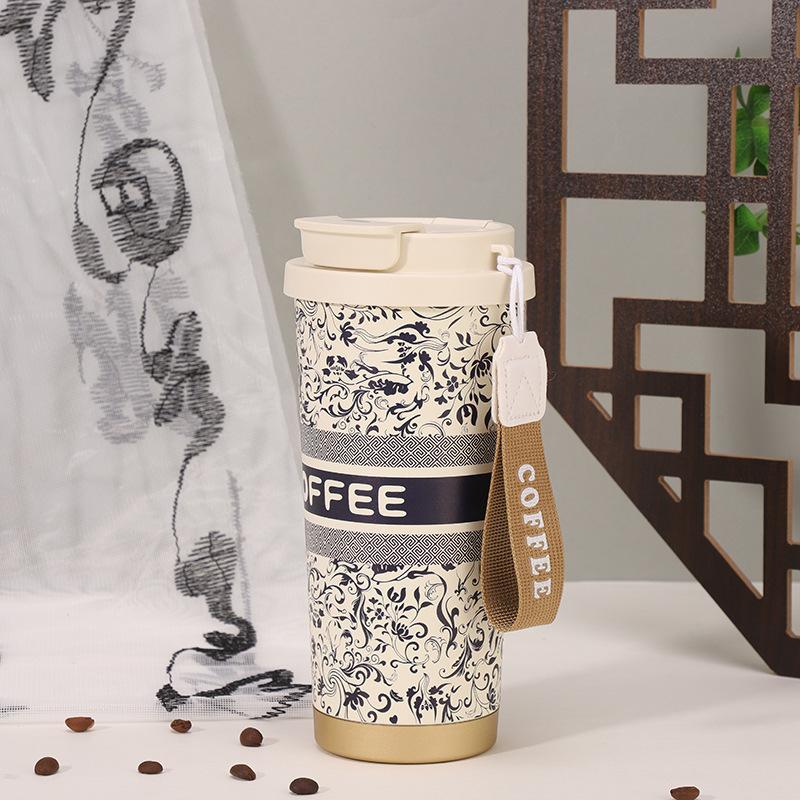 Double Drink Coffee Cup Portable 316 Stainless Steel Thermos Cup