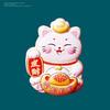 Rotatable New Year Magnetic Sticker Cartoon Maneki Neko 3D Refrigerator Magnets Reusable Cute Refrigerator Decorative Magnet