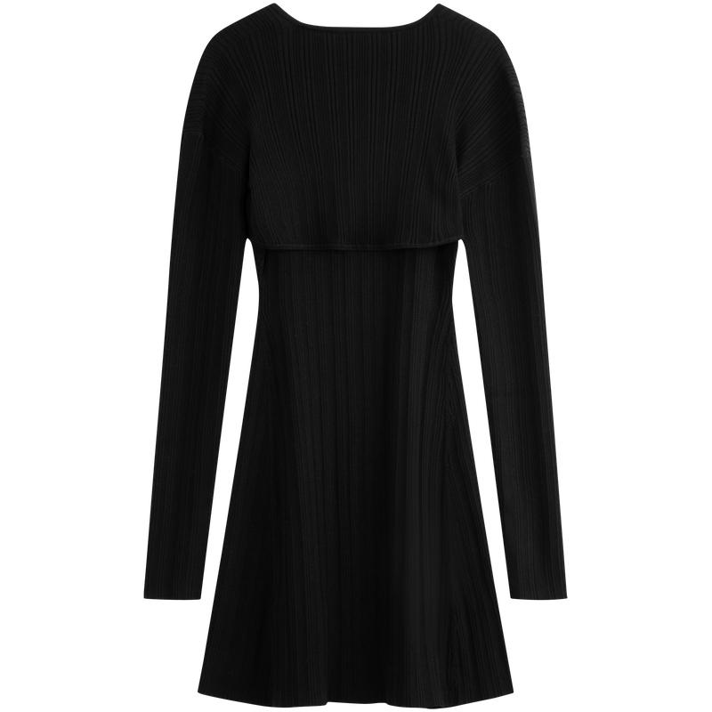 Calvin Klein Elegant Casual Black Slim Knit Dress Set Women Dresses Space-Black J224575