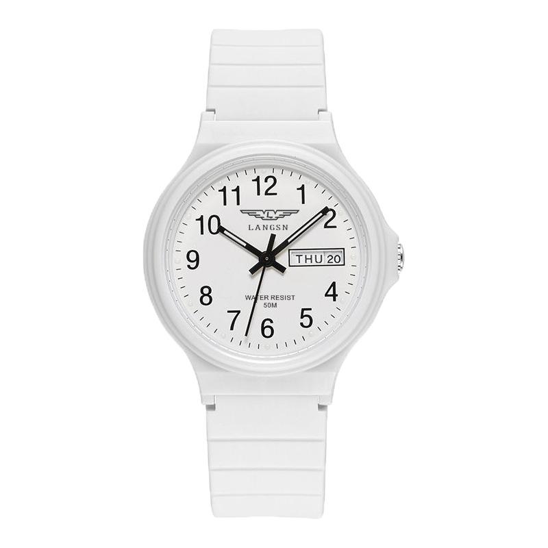 Test Watch Female Straight-A Student Junior High School Junior High School Student Female High Value Fashion Luminous Calendar Quartz Watch белый