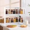 1 PC Spice Storage Rack,90 Degree Swivel Item Storage Rack, Countertop 2 Tier Storage Rack,small Storage and Organizer Rack