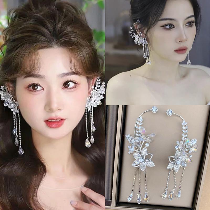 

Свадебные серьги темперамент с кисточками для пирсинга ушей головные уборы вуаль для ушей висит