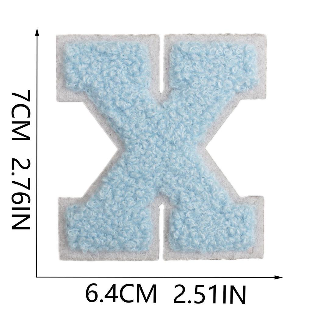Roaring Sky 7cm Light Blue Chenille Embroidery Patch for Bags and Decor