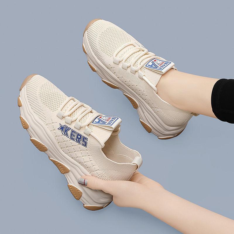 

Спортивная обувь Ins, универсальная новая весенняя женская обувь, белая обувь с дышащей сеткой на мягкой подошве, белые туфли с сетчатой ​​поверхностью, размеры 35–40 40 бежевый